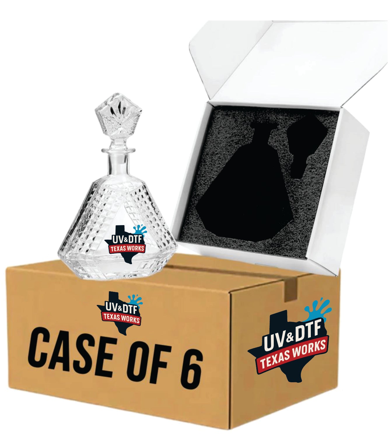 Triangle Whiskey Decanter 650mL UV DTF Printed
