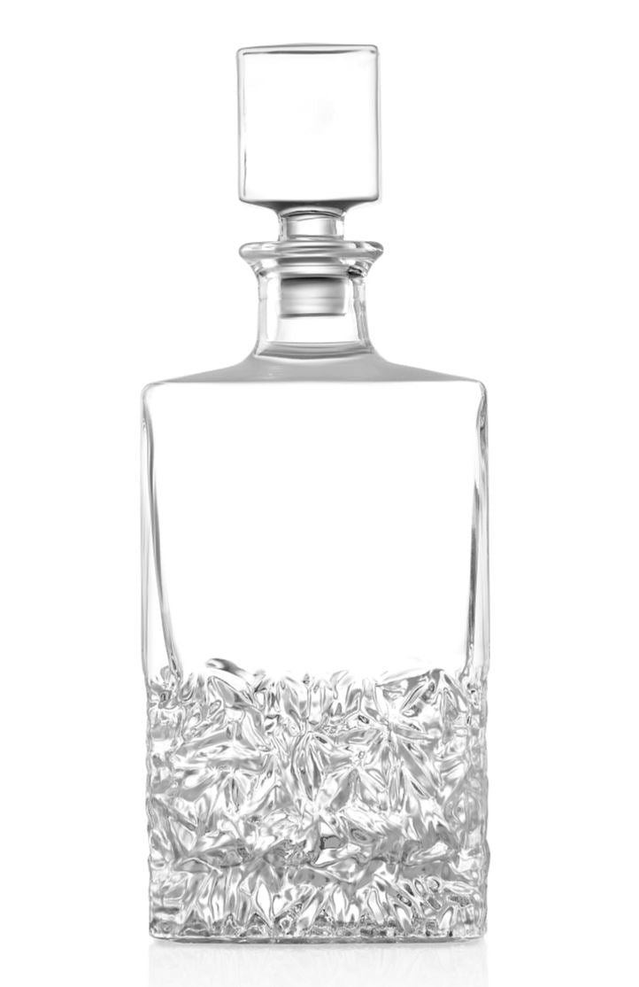Whiskey Decanter 750mL Hammered/ Chiseled UV DTF printed