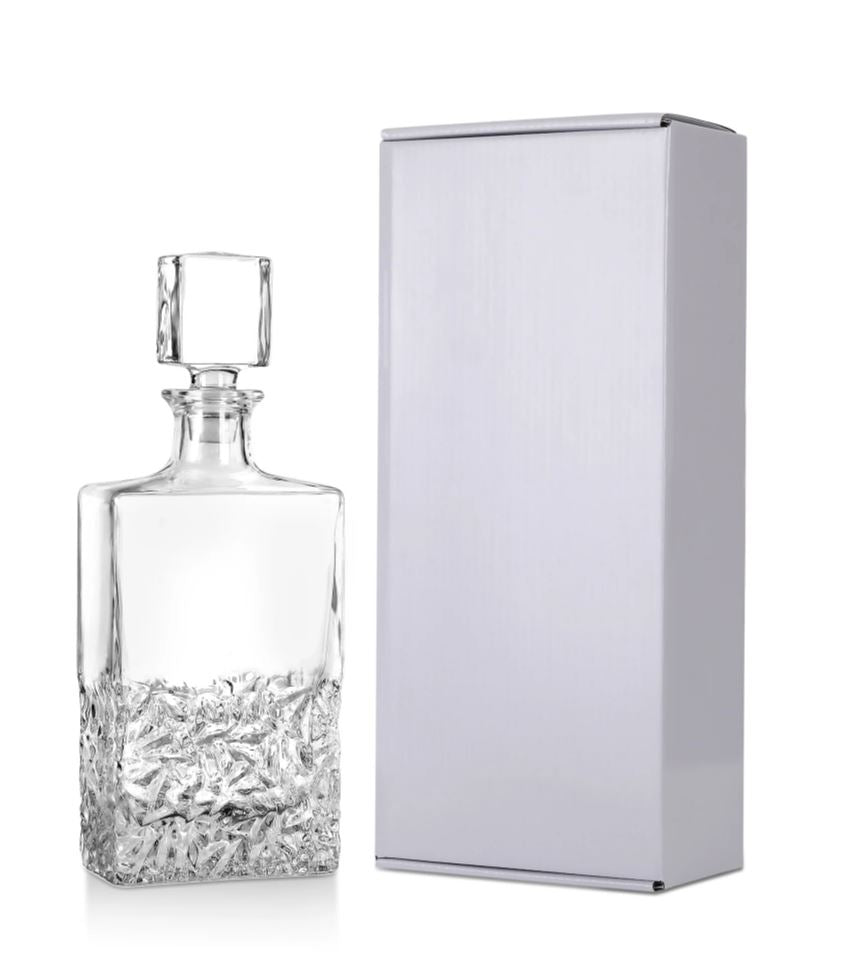Whiskey Decanter 750mL Hammered/ Chiseled UV DTF printed