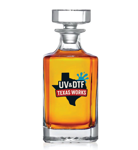 Whiskey Decanter, 750mL UV DTF Printed Customization