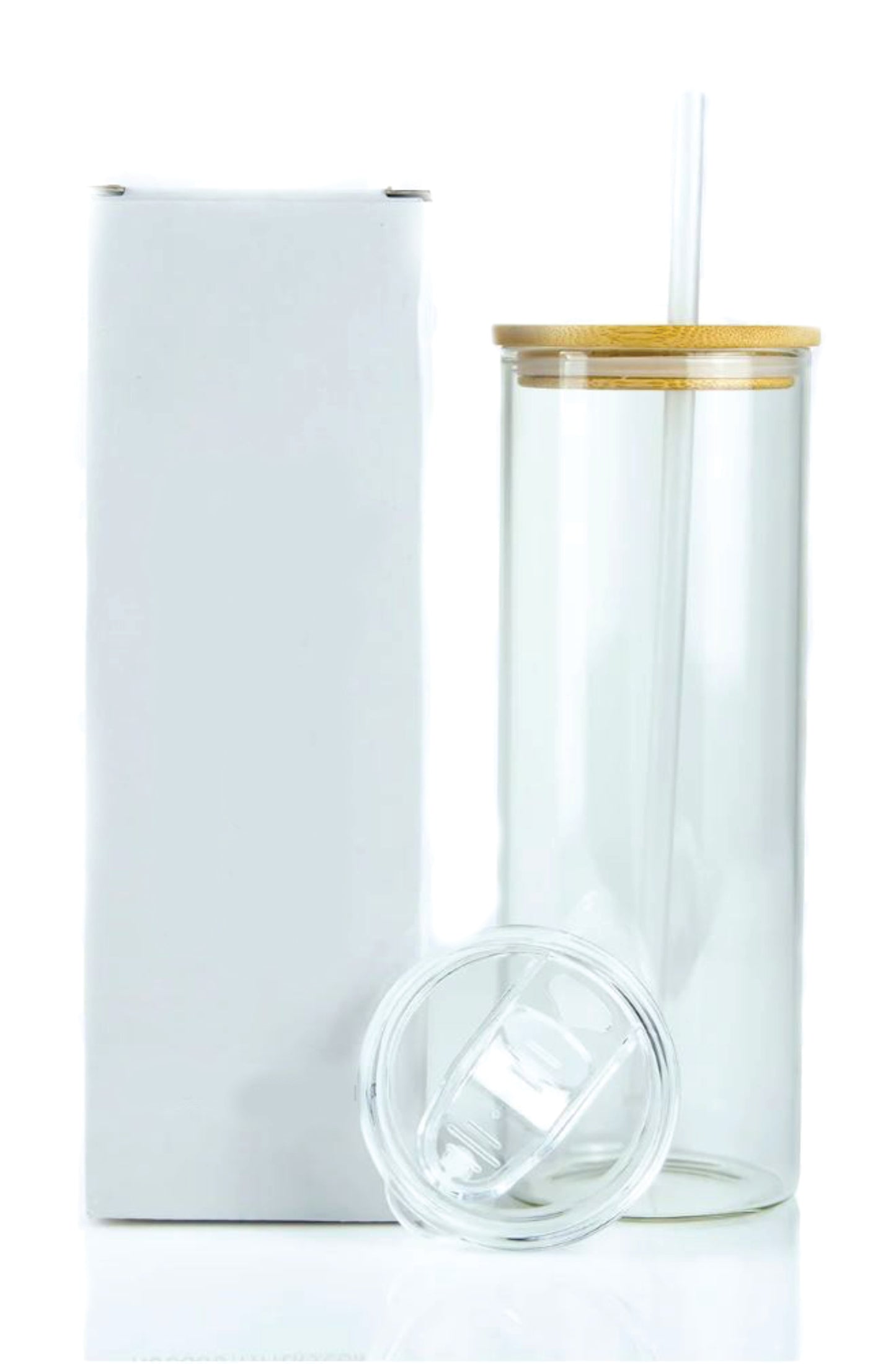 20oz SUBLIMATABLE CLEAR GLASS SKINNY DUO TUMBLER