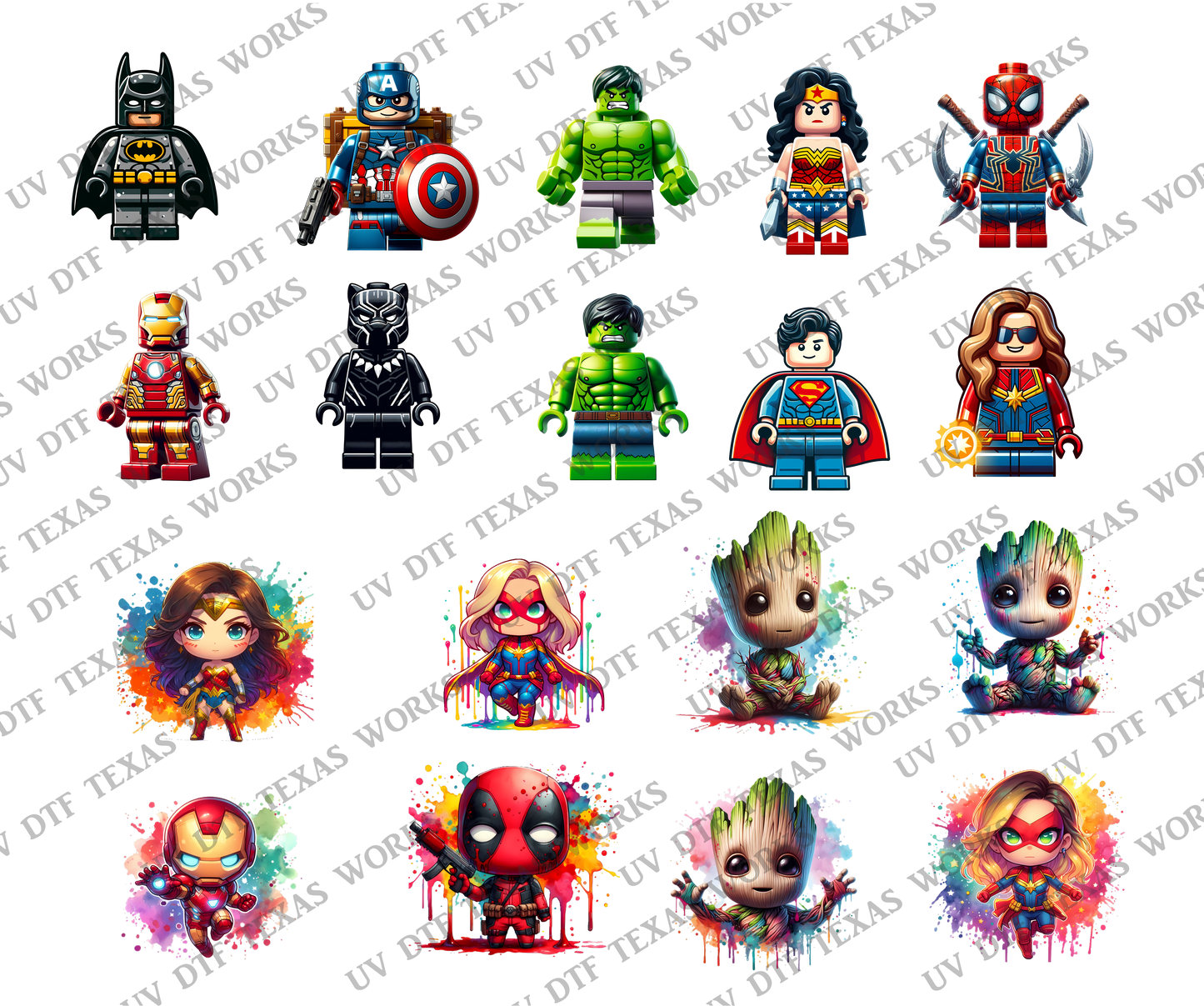 LEGO/BABY Hero pack 3D decals 10in W x 12in H