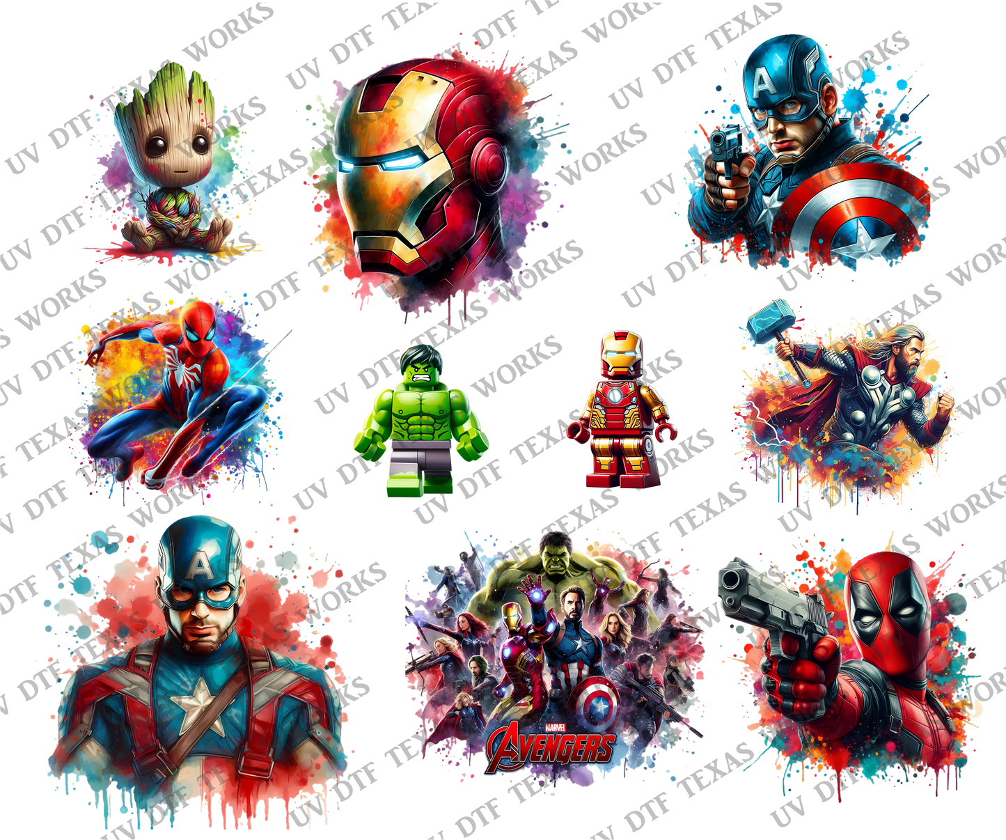 Hero Variety  pack 2 3D decals 10in W x 12in H