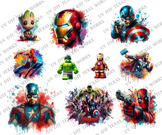 Hero Variety  pack 2 3D decals 10in W x 12in H