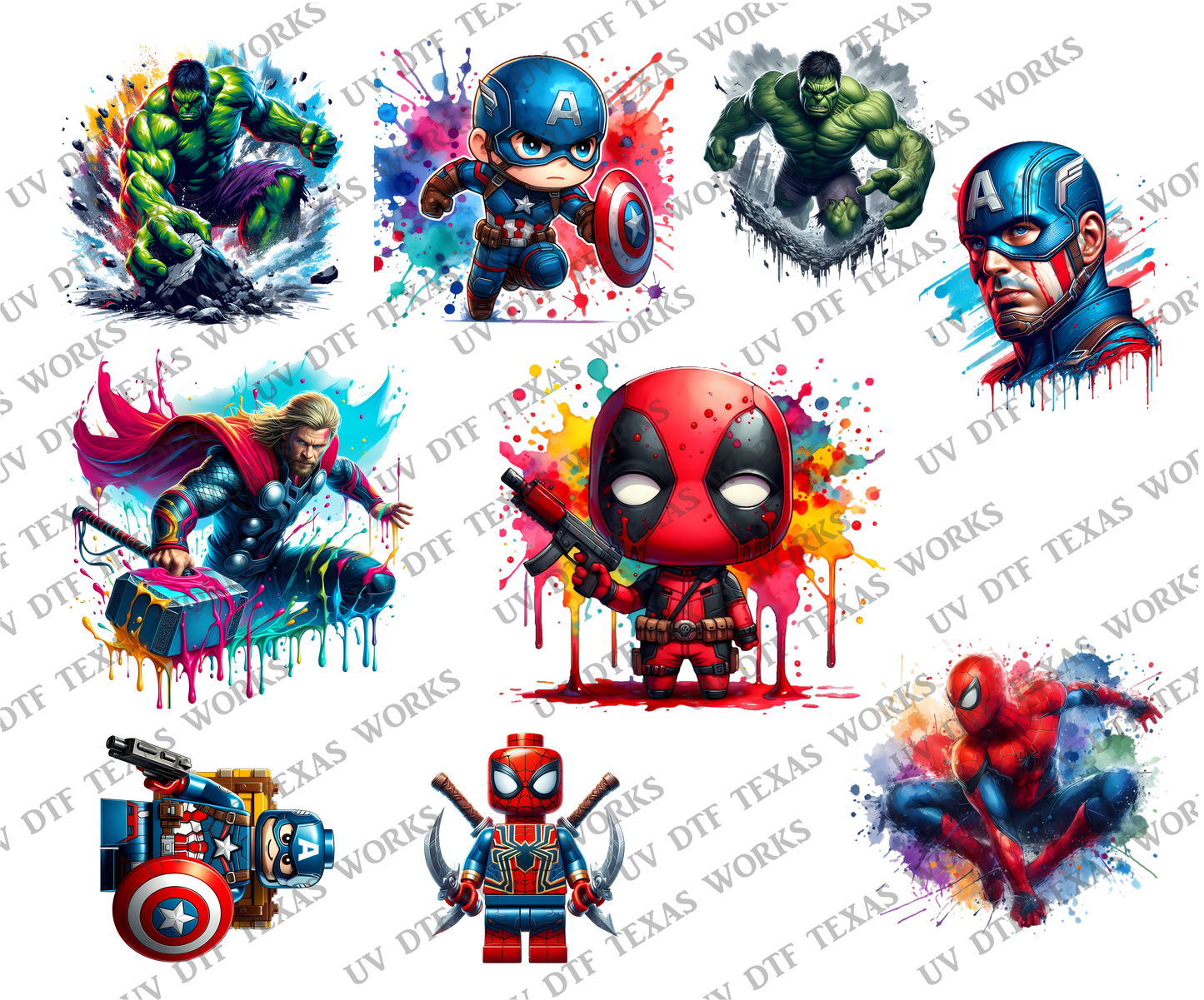 Hero Variety Pack 3 3D decals 10in W x 12in H