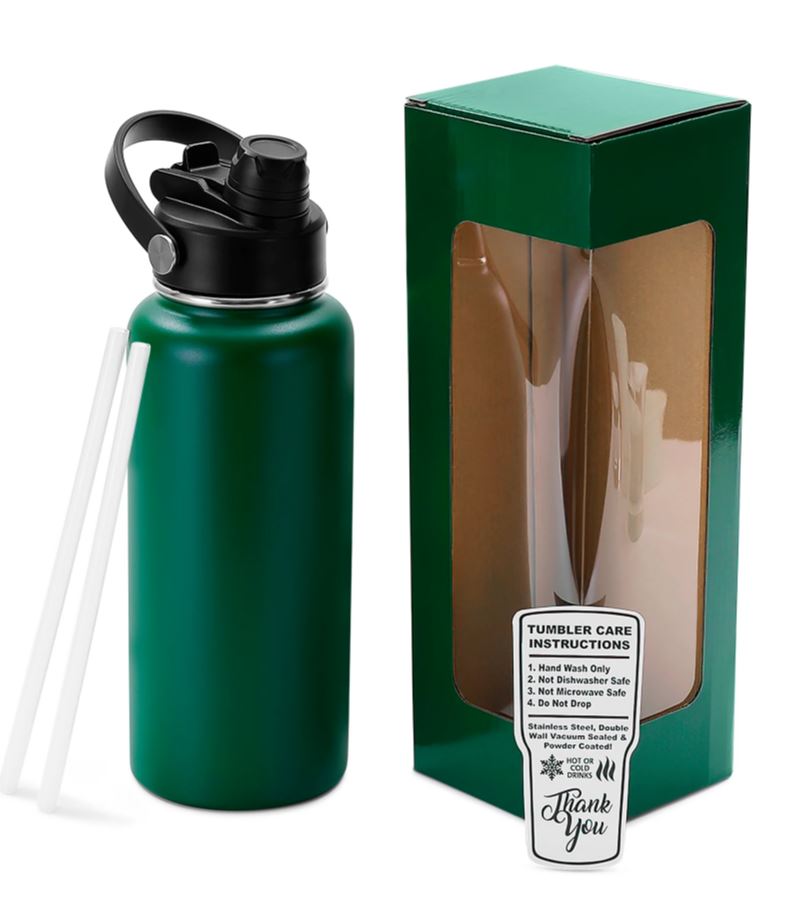 Powder-Coated 32oz Hydro Water Bottle – Vacuum-Insulated & UV DTF Ready