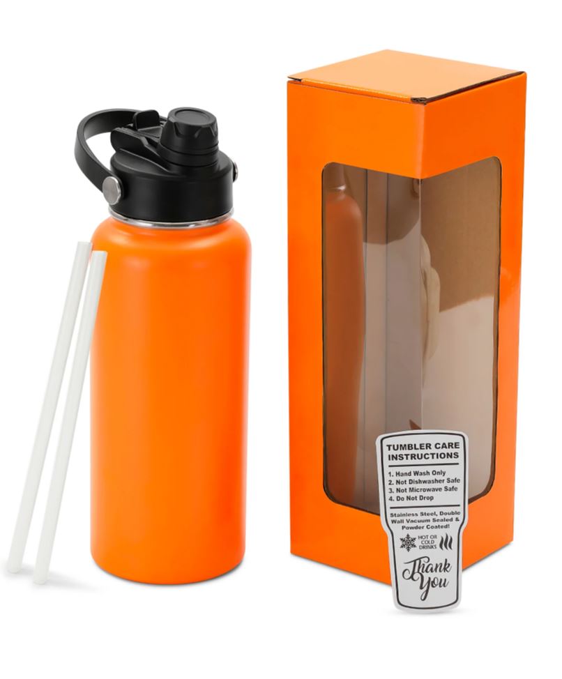 Powder-Coated 32oz Hydro Water Bottle – Vacuum-Insulated & UV DTF Ready