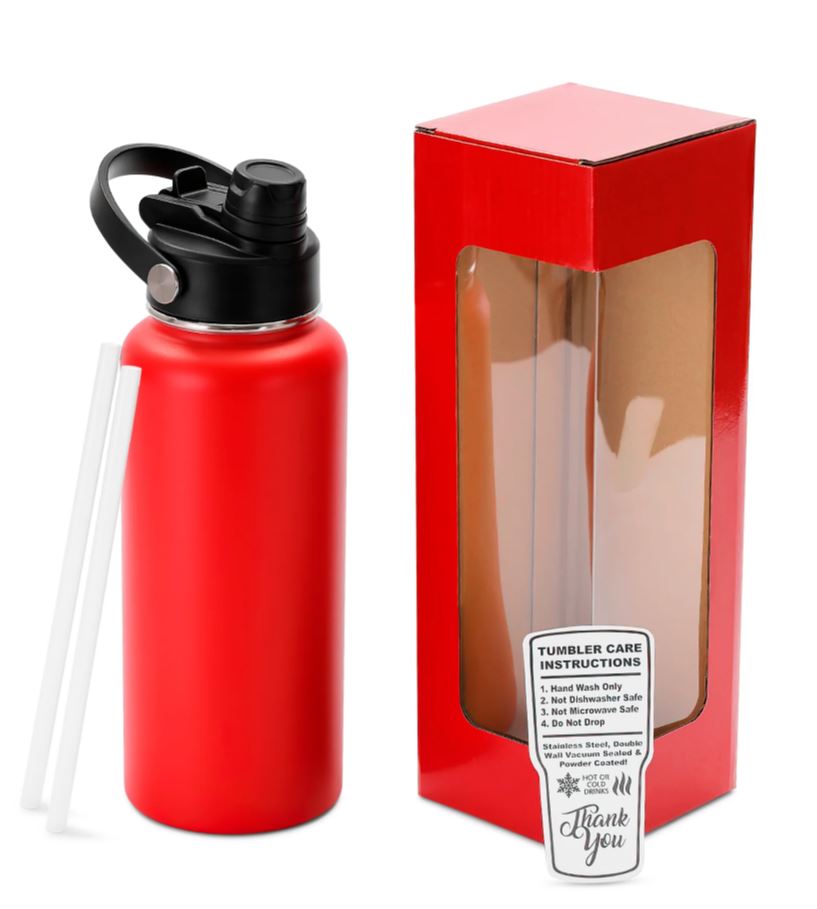 Powder-Coated 32oz Hydro Water Bottle – Vacuum-Insulated & UV DTF Ready