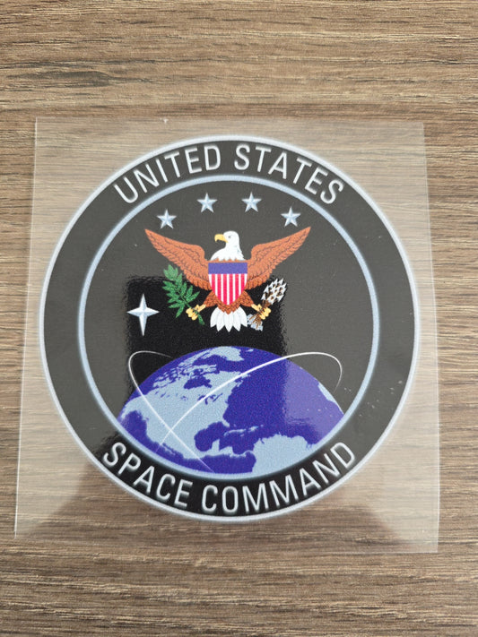 US Space Command – 4x4 UV DTF Decal with Varnish Seal