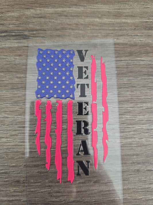 US Veteran Torn Flag – 3.5x2.5 UV DTF Decal