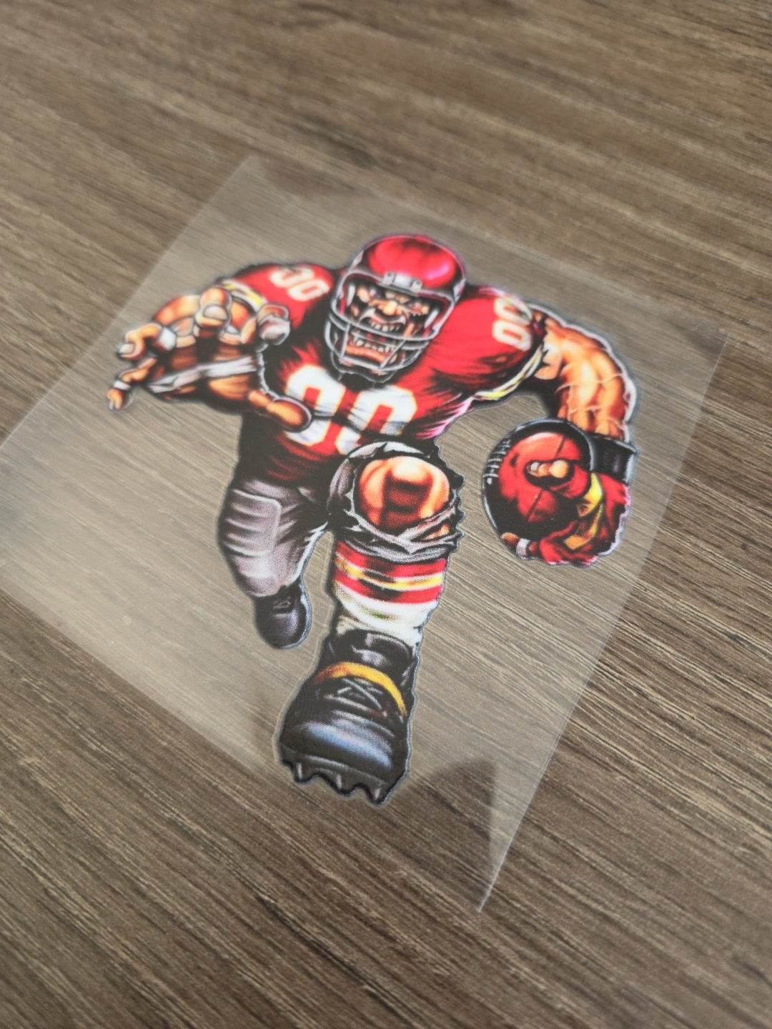 Running Football Player – 4x4 UV DTF Sports Decal