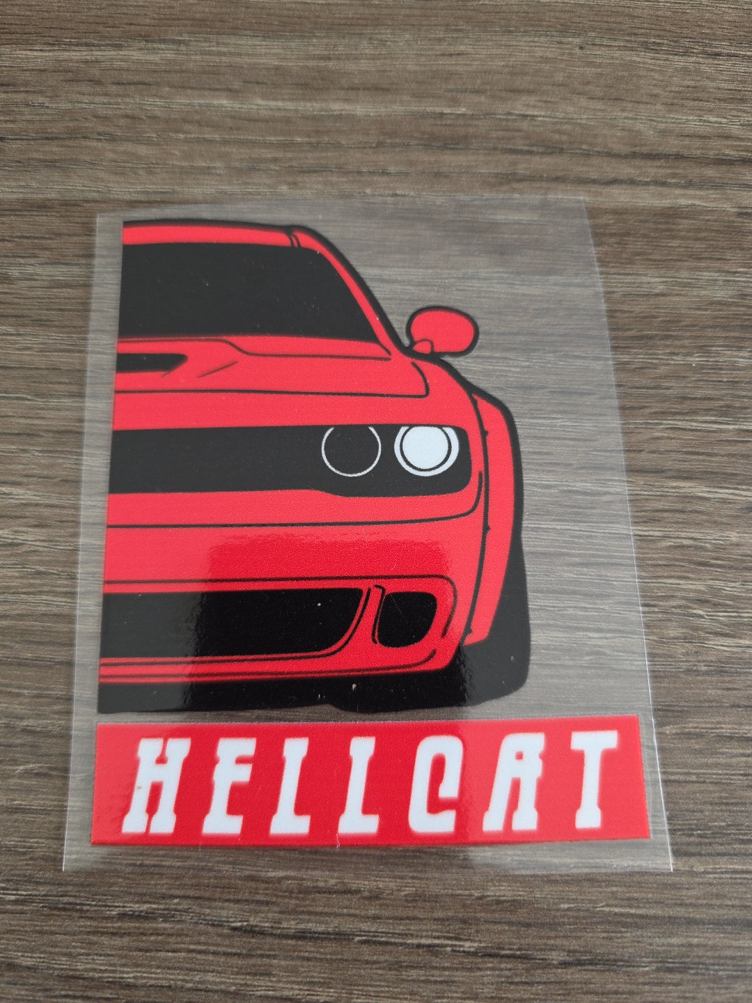 Dodge Challenger Hellcat High Quality Waterproof Raised UVDTF Window Decal 4in