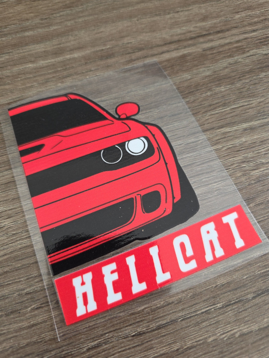 Dodge Challenger Hellcat High Quality Waterproof Raised UVDTF Window Decal 4in