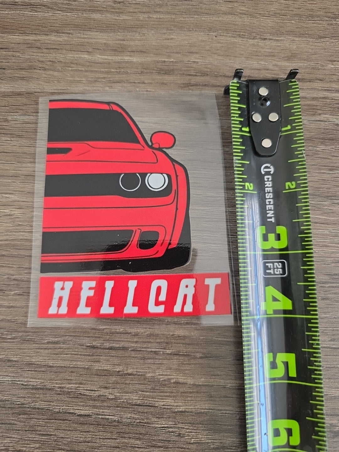 Dodge Challenger Hellcat High Quality Waterproof Raised UVDTF Window Decal 4in