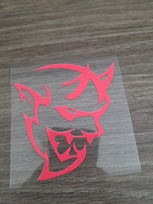 Dodge Hellcat Demon Logo High Quality Waterproof Raised UV DTF Window Decal 4in