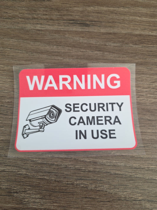 4x Security Video Surveillance – 4.23 x 3 UV DTF Warning Decals (4 Pack)