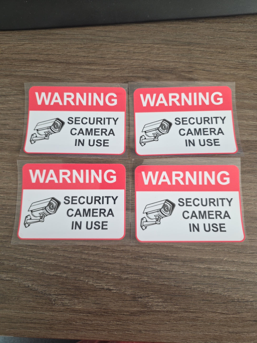 4x Security Video Surveillance – 4.23 x 3 UV DTF Warning Decals (4 Pack)
