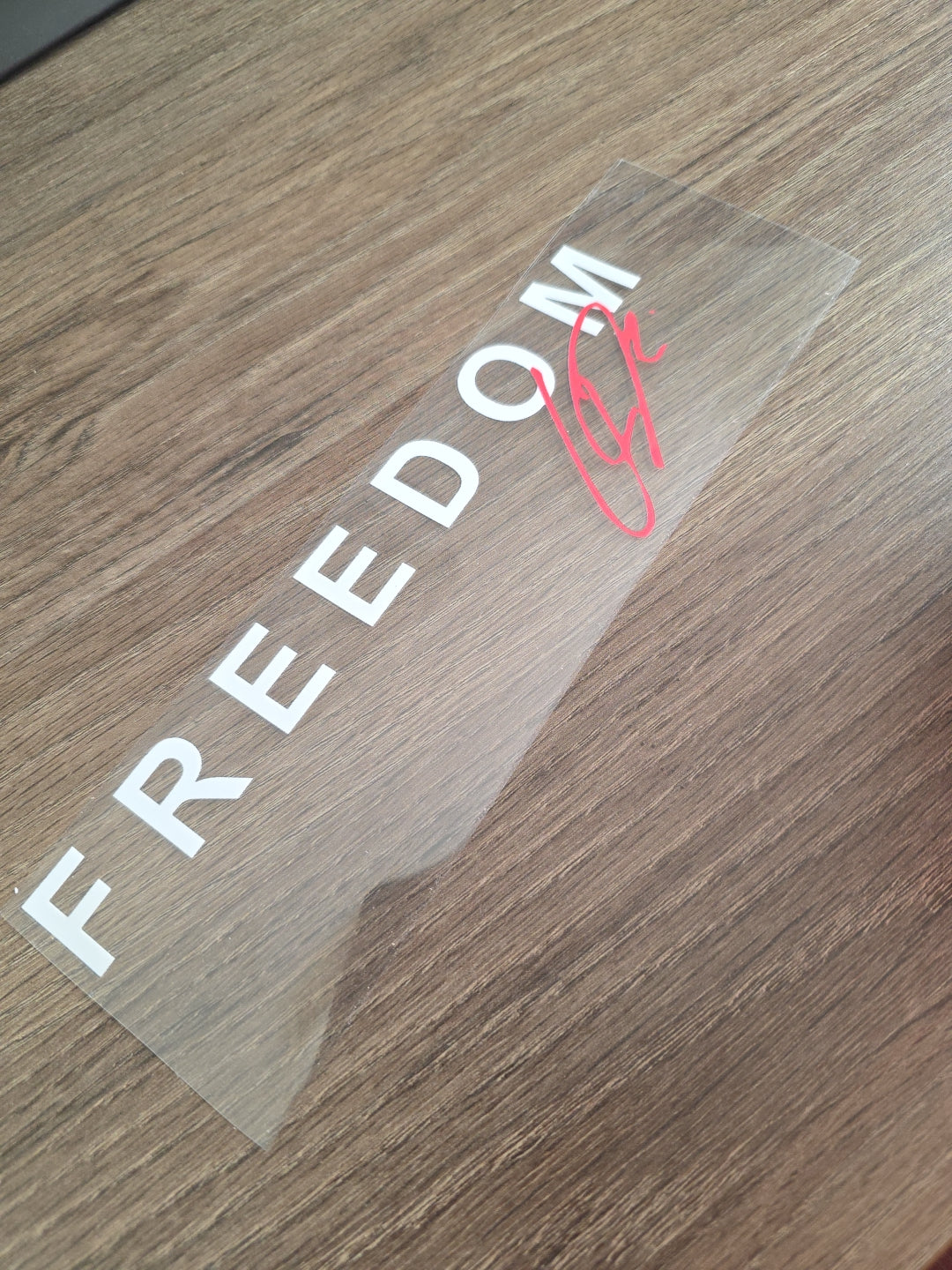 8in FREEDOM Charlie Kirk Memorial MAGA DECAL UV DTF White with Signature