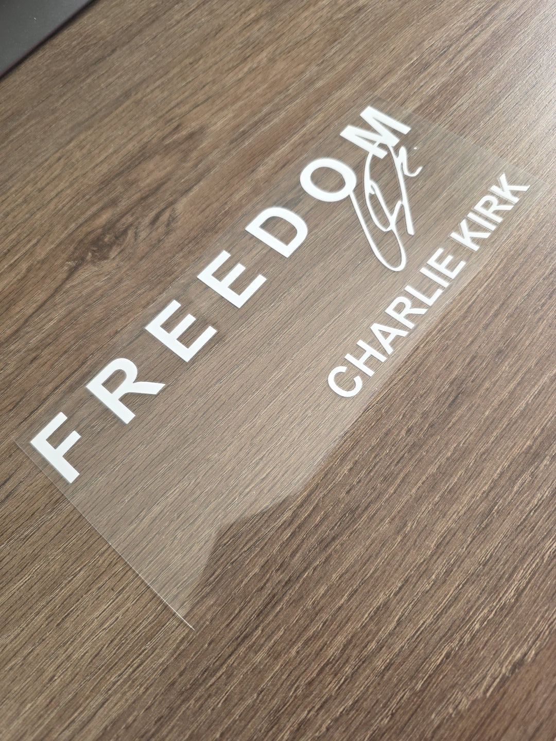 8in FREEDOM Charlie Kirk Memorial UV DTF Waterproof DECAL MAGA w/signature