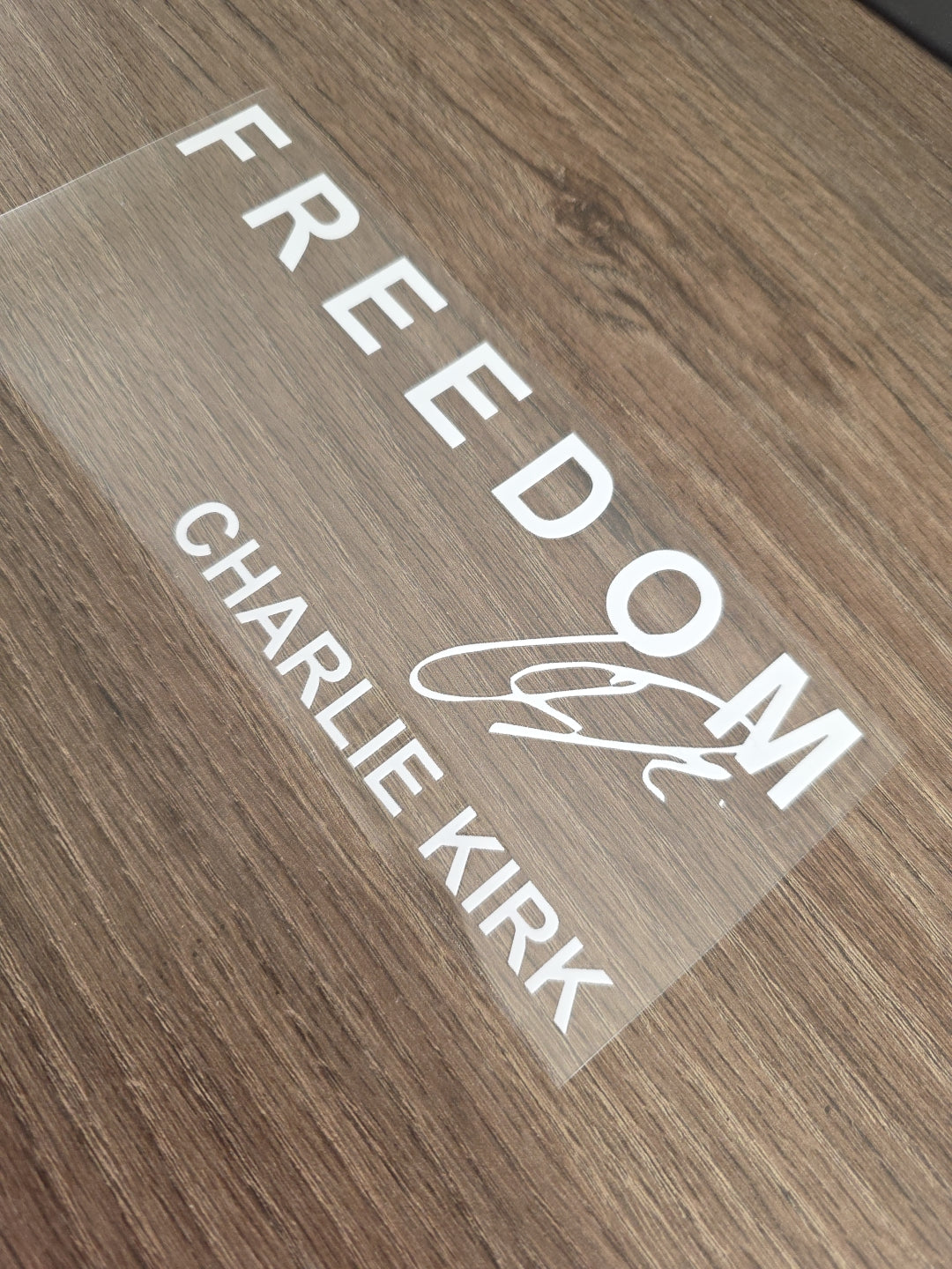 8in FREEDOM Charlie Kirk Memorial UV DTF Waterproof DECAL MAGA w/signature