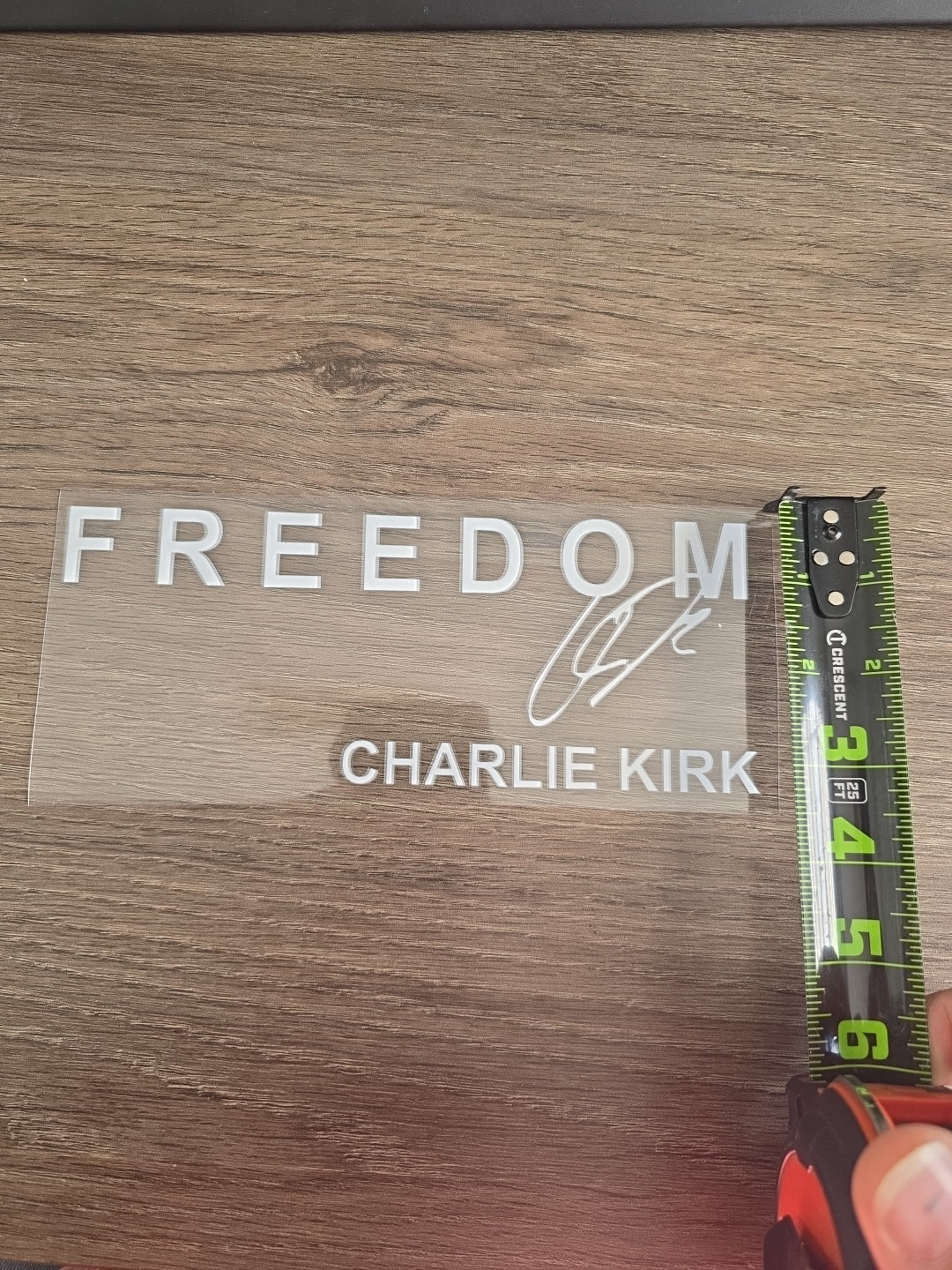 8in FREEDOM Charlie Kirk Memorial UV DTF Waterproof DECAL MAGA w/signature