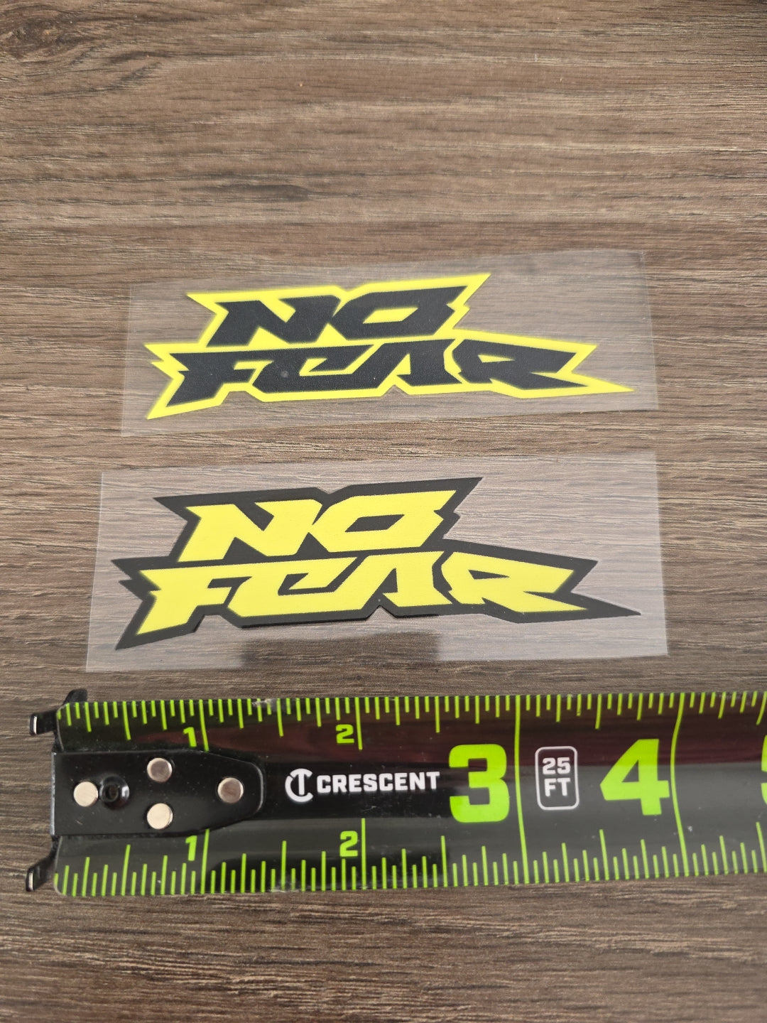NO FEAR Outlined Raised UV DTF Decal Sticker Waterproof High Quality 4in