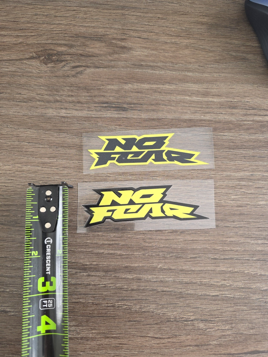 NO FEAR Outlined Raised UV DTF Decal Sticker Waterproof High Quality 4in