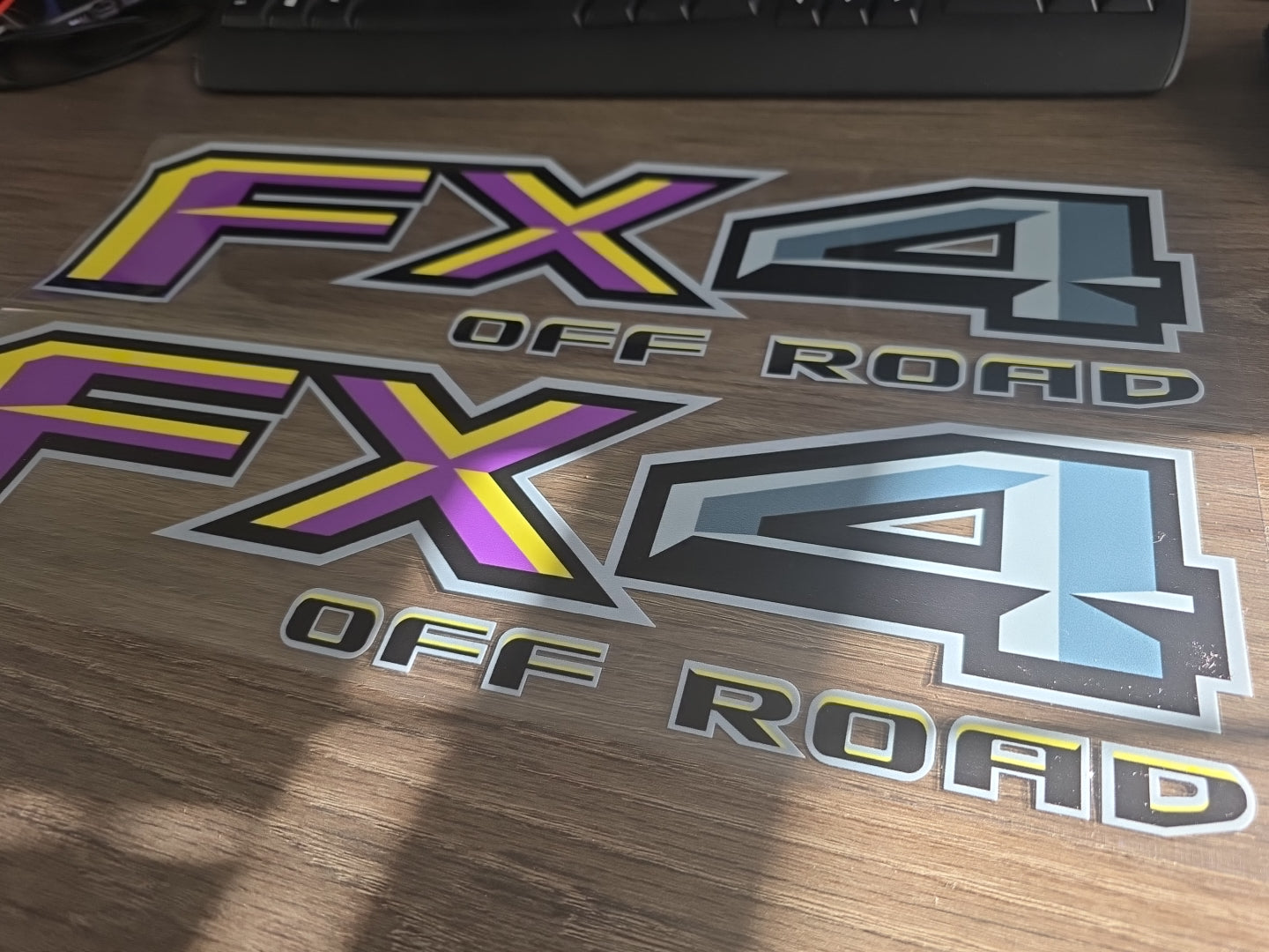 2pc FX4 Off Road – Custom Color 4x4 UV DTF Decal Set for Ford Trucks