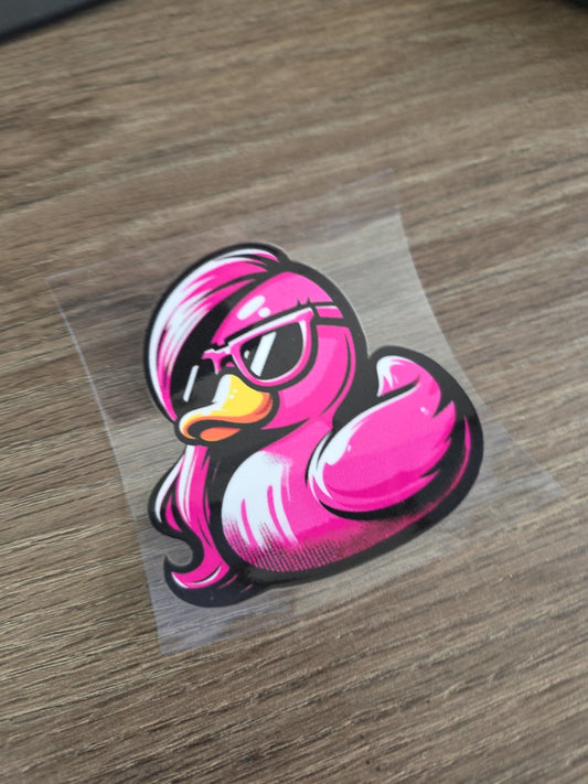 Pink Rubber Duck – UV DTF Ducking Decal for Jeep & Vehicle Windows