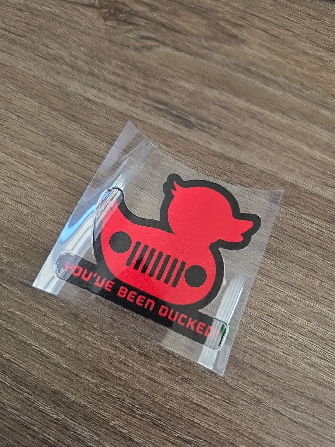 You’ve Been Ducked – Solid Multicolor Rubber Duck UV DTF Ducking Decal for Jeep & Vehicle Windows