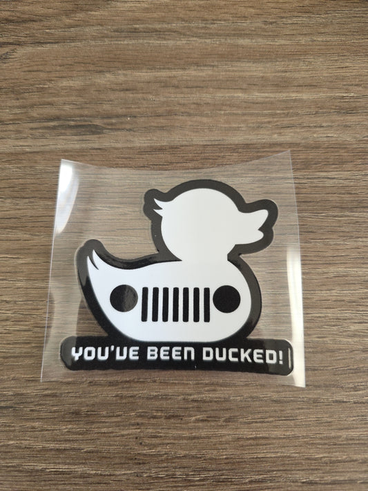 You’ve Been Ducked – Solid Multicolor Rubber Duck UV DTF Ducking Decal for Jeep & Vehicle Windows