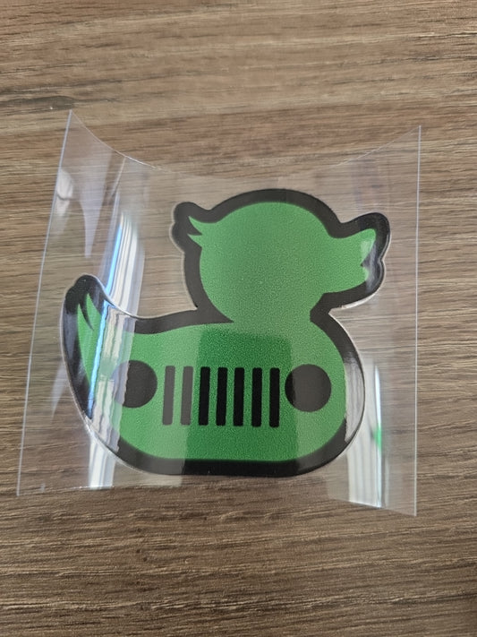 Black Outline Rubber Duck – Multicolor UV DTF Ducking Decal for Jeep & Vehicle Windows