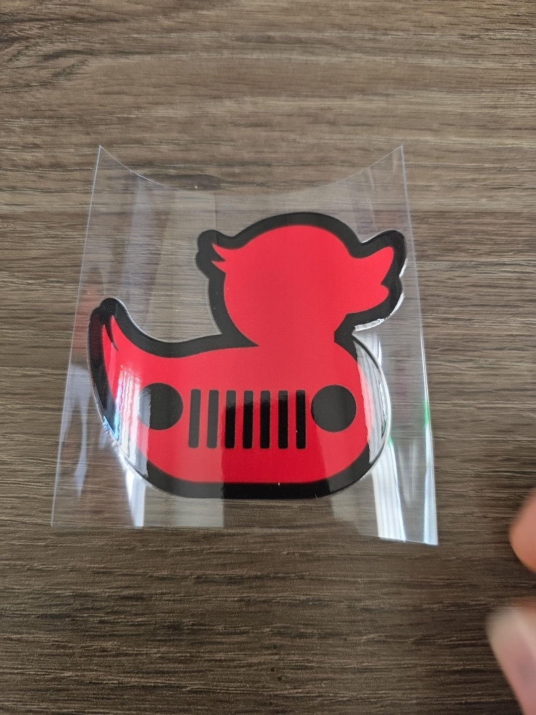 Black Outline Rubber Duck – Multicolor UV DTF Ducking Decal for Jeep & Vehicle Windows