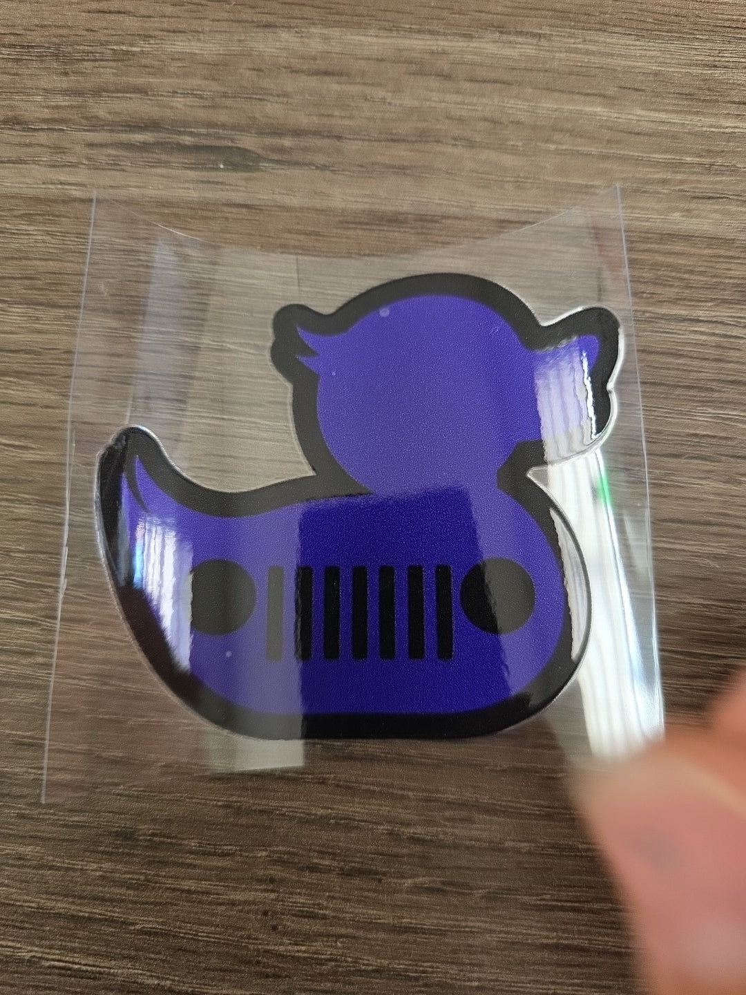 Black Outline Rubber Duck – Multicolor UV DTF Ducking Decal for Jeep & Vehicle Windows