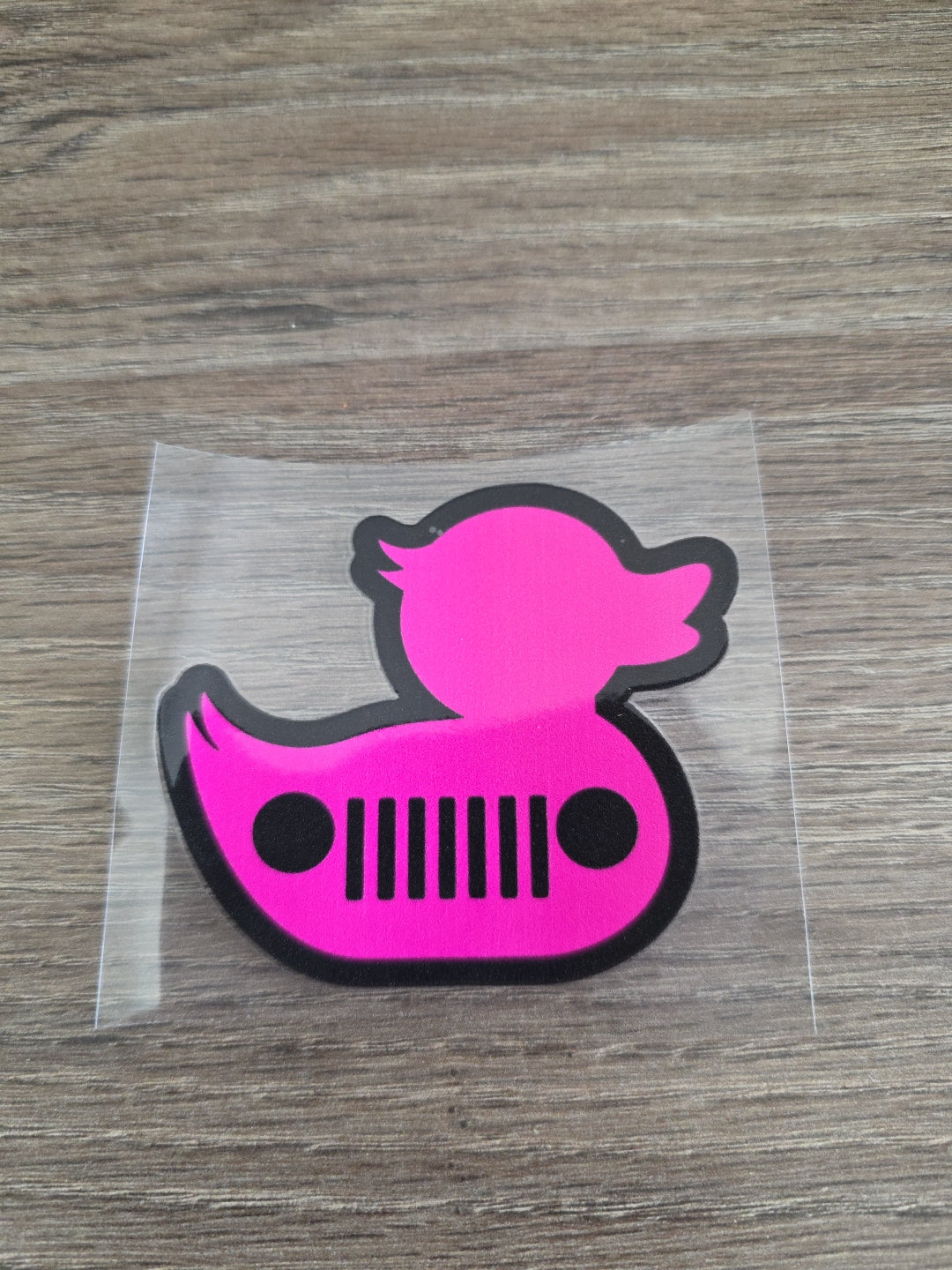 Black Outline Rubber Duck – Multicolor UV DTF Ducking Decal for Jeep & Vehicle Windows