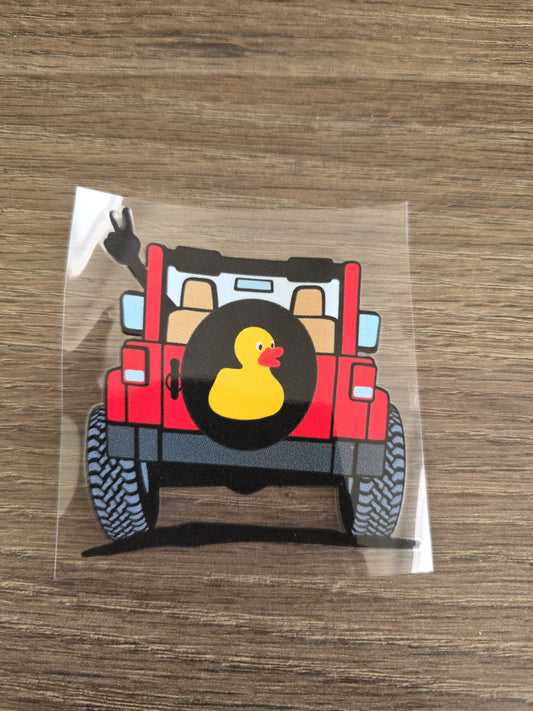 Rubber Duck – Multicolor UV DTF Decal for Jeep & Vehicle Windows
