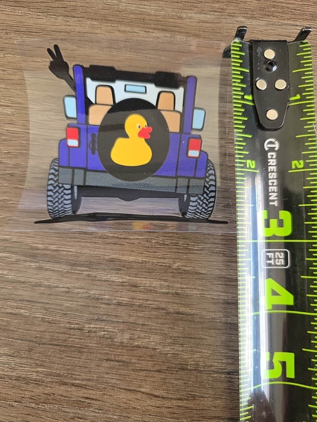Rubber Duck – Multicolor UV DTF Decal for Jeep & Vehicle Windows