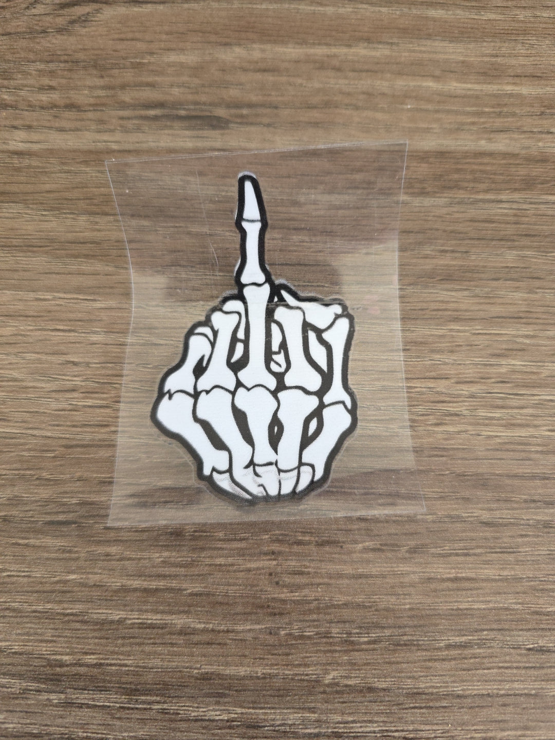 Middle Finger Skeleton Hand Bones Funny Decal Sticker UV DTF- Car Window Wall