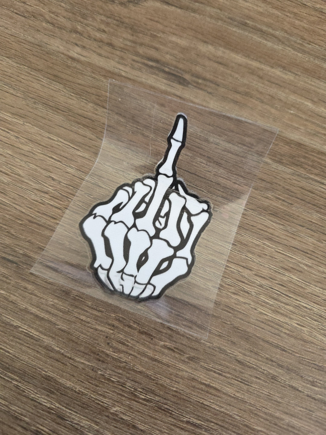 Middle Finger Skeleton Hand Bones Funny Decal Sticker UV DTF- Car Window Wall