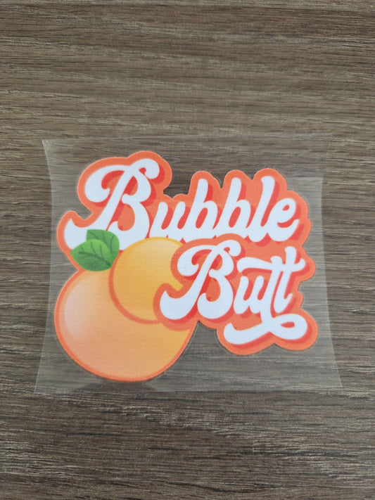 Bubble Butt Peach Emoji UV DTF Decal Sticker Waterproof Vehicle USA Printed