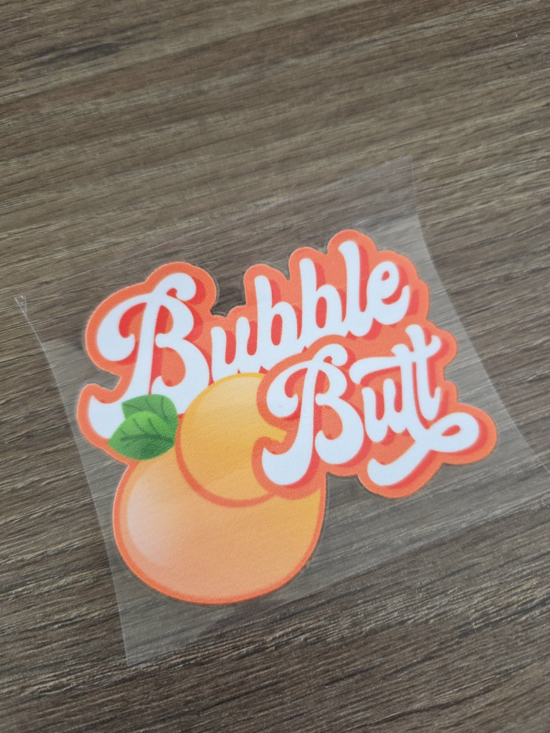 Bubble Butt Peach Emoji UV DTF Decal Sticker Waterproof Vehicle USA Printed