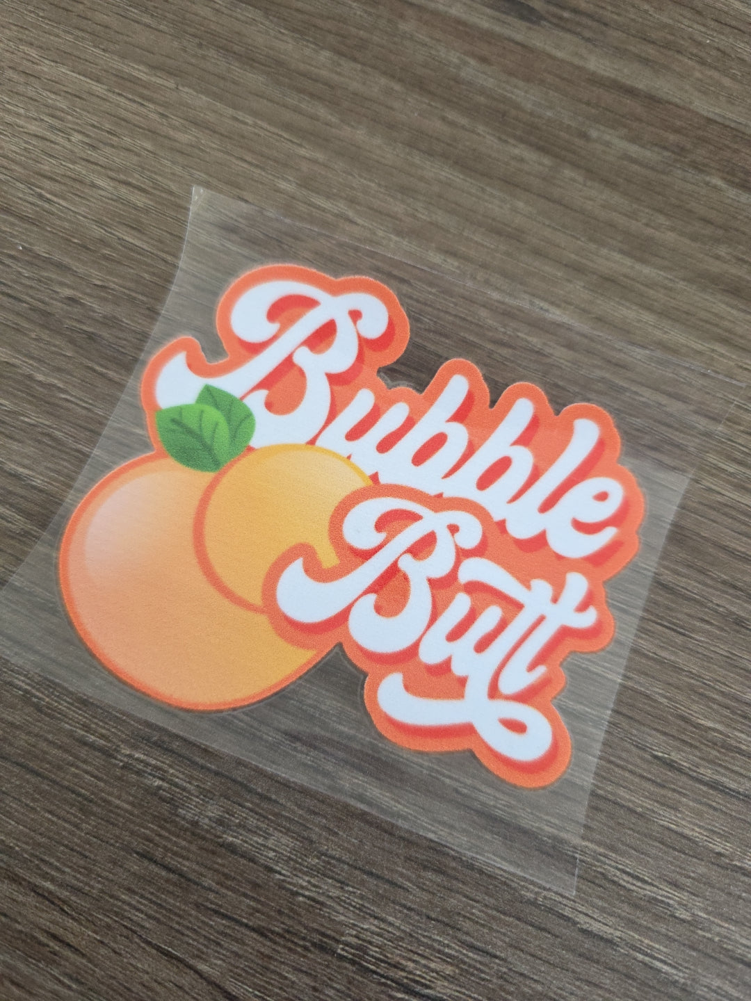 Bubble Butt Peach Emoji UV DTF Decal Sticker Waterproof Vehicle USA Printed