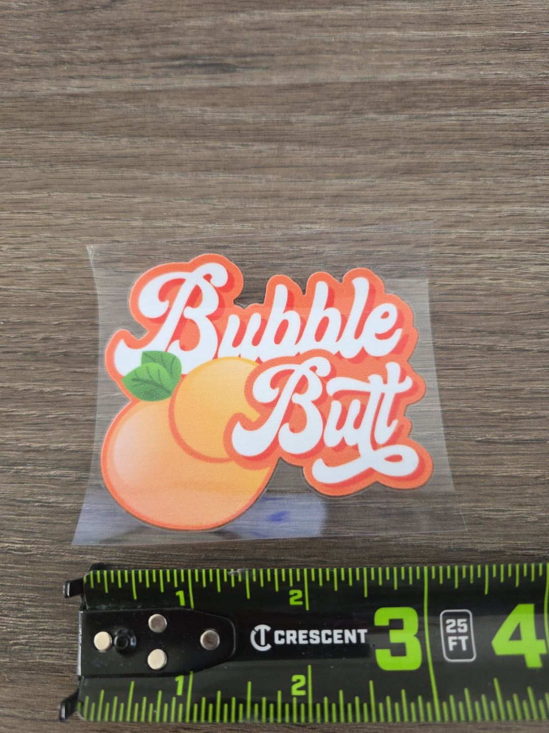 Bubble Butt Peach Emoji UV DTF Decal Sticker Waterproof Vehicle USA Printed