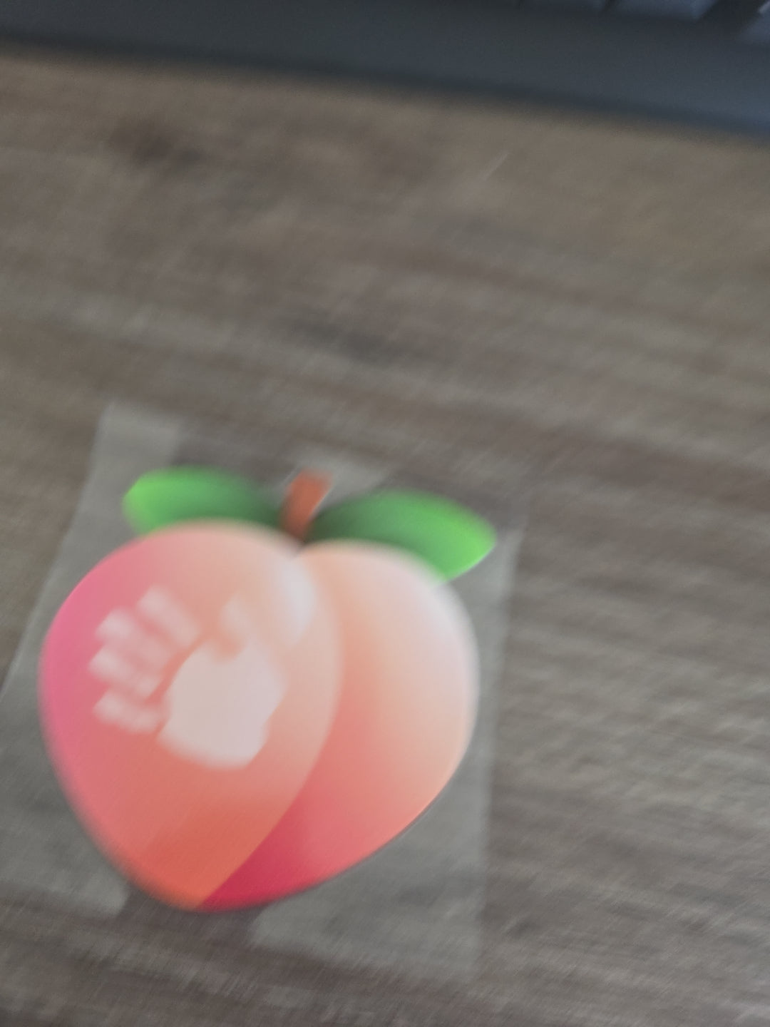 Peach Left Hand Print Emoji UV DTF Decal Sticker Waterproof For Hard Surfaces