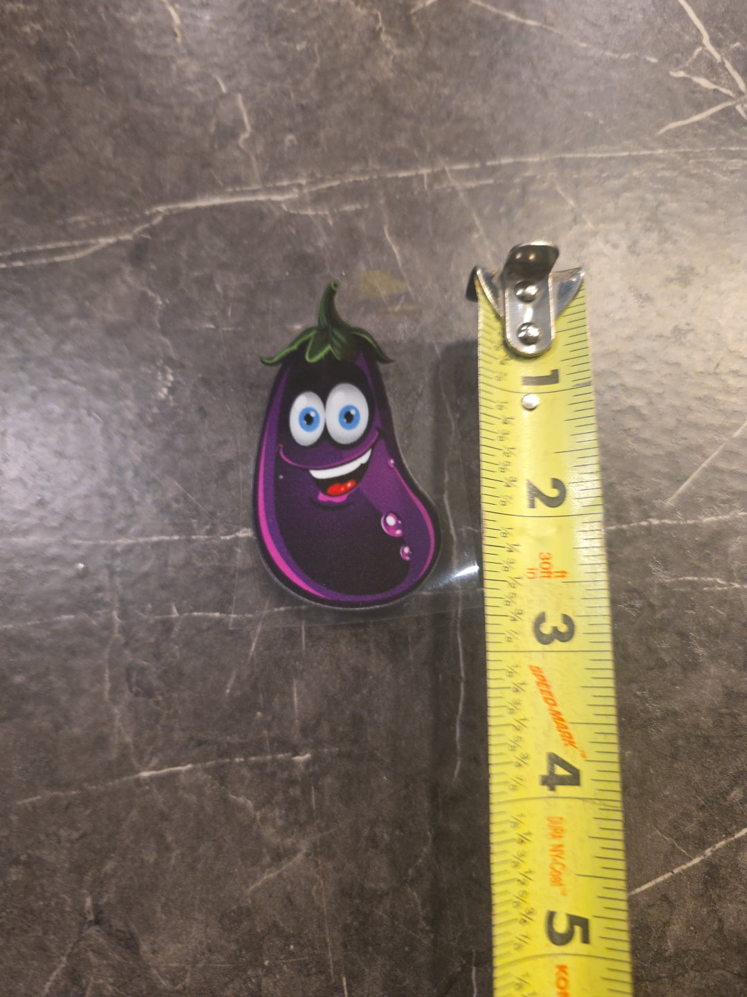 Eggplant Emoji UV DTF Decal Sticker Raised Waterproof Vibrant Color Design