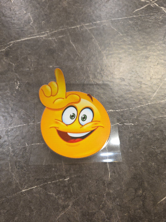 Smiley Face Loser Emoji UV DTF Decal Sticker for Hard Surfaces Full Color USA