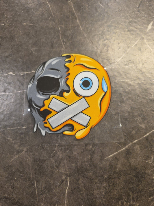 Cross Bandage Zombie Smiley Face Emoji UVDTF Decal Sticker Color Waterproof