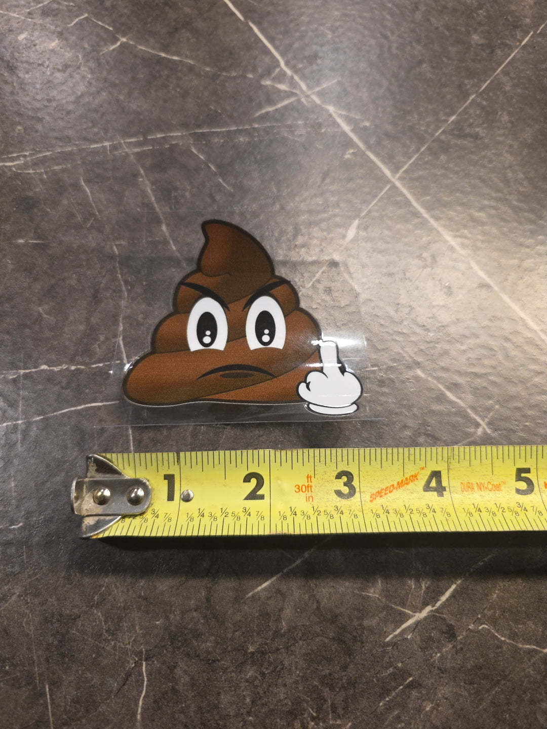 Poop Emoji Middle Finger Frowning UVDTF Raised Color Decal Sticker Waterproof