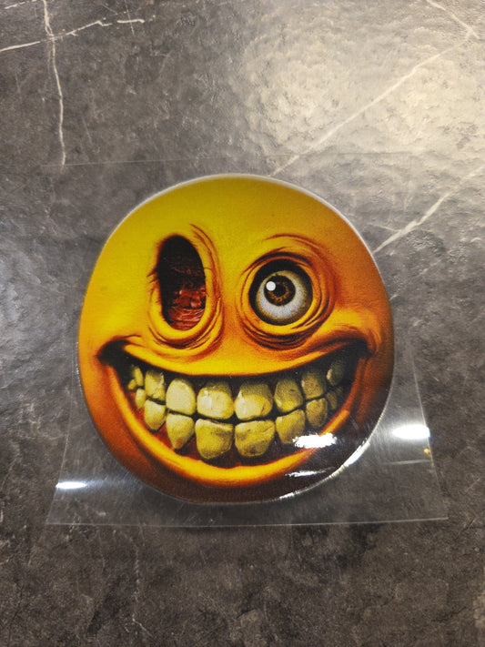 Creepy Realistic Smiley Face Ugly Teeth One Eye UVDTF Decal Sticker Waterproof