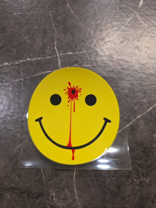 Smiley Face Head Shot Blood UVDTF Raised Decal Sticker Waterproof Full Color